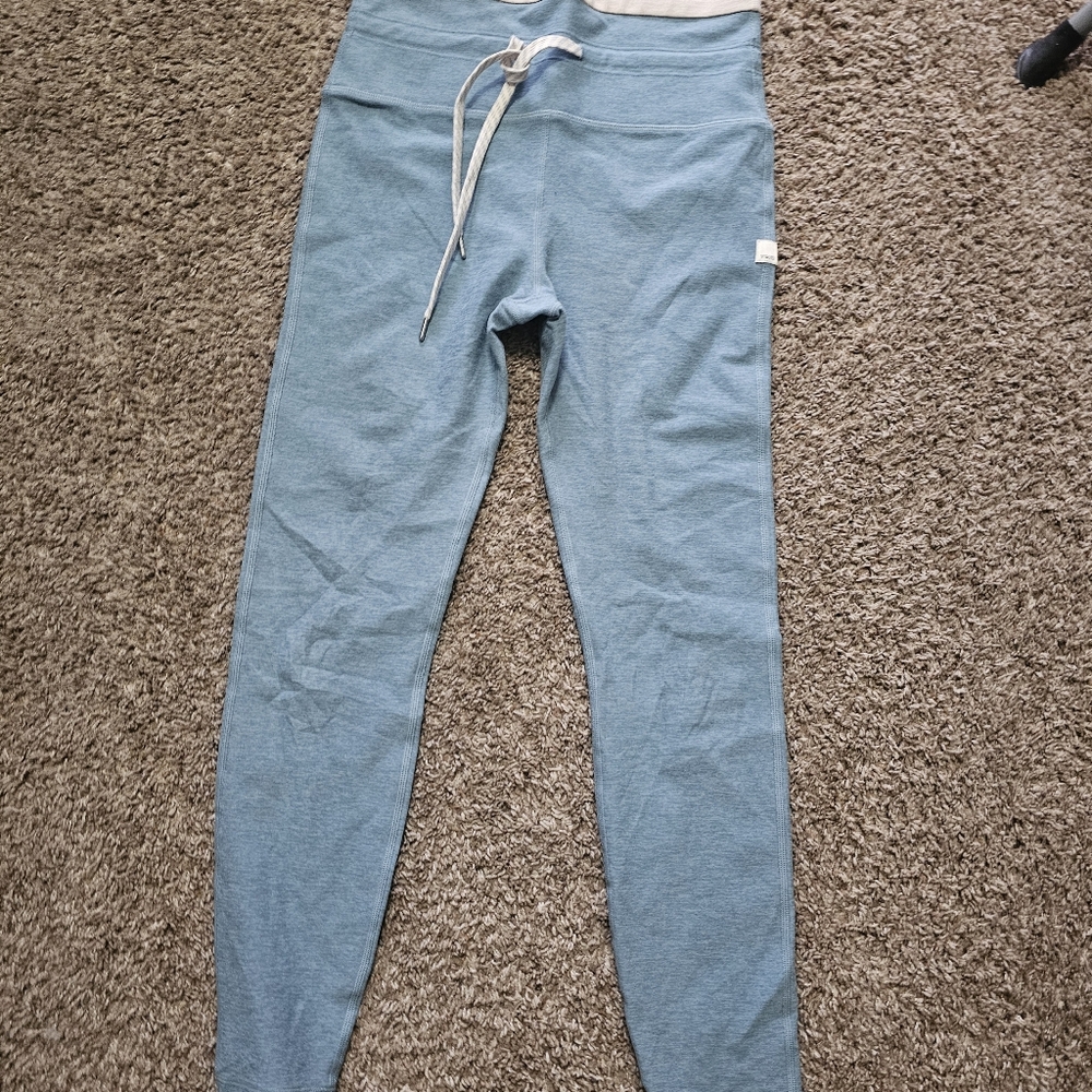 Vuori Light Blue High-Waist Leggings with Drawstring Waistband - Picture 2 of 6